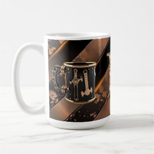 Café Caneca de Cerâmica Ferramenta Preta e Cobre do Pap