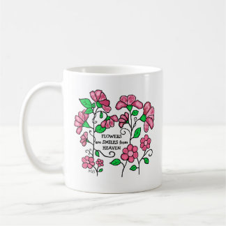 Café Caneca de Cerâmica - Flores são sorrisos do céu
