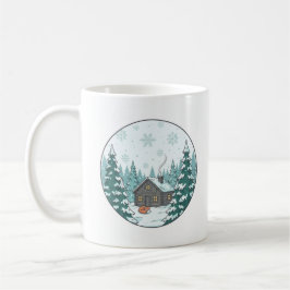 Café Caneca de Cerâmica Floresta de Inverno (330ml)