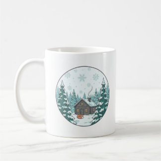 Café Caneca de Cerâmica Floresta de Inverno (330ml)