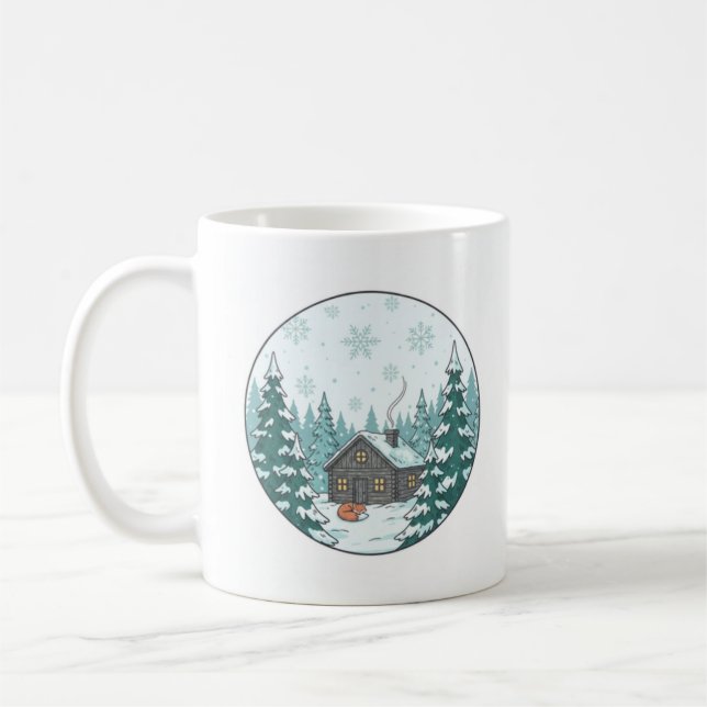 Café Caneca de Cerâmica Floresta de Inverno (330ml) (Esquerda)