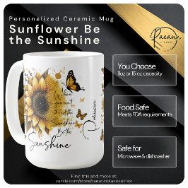 Café Caneca de Cerâmica Girassol Personalizado Seja o B