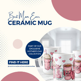 Café Caneca de Cerâmica 'Melhor Mãe do Mundo' para o Di