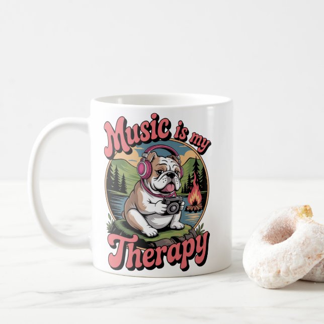 Café Caneca de Cerâmica Music É Minha Terapia (Com Donut)