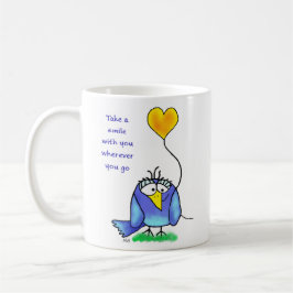 Café Caneca de Cerâmica - Pássaro Caprichoso com Dito