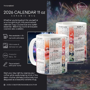 Café Caneca de Cerâmica Personalizada de 330 ml Calendá