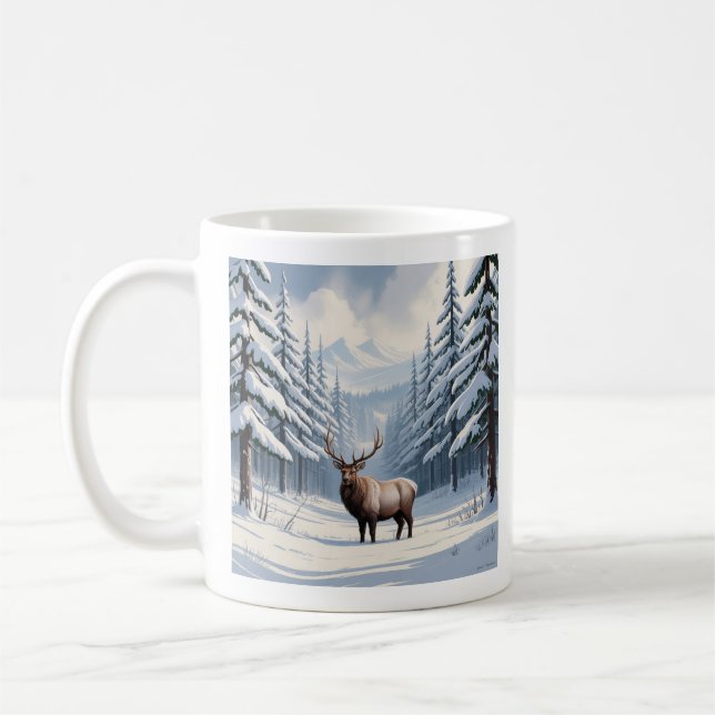 Café Caneca de Cerâmica Pine Winter Snow (330ml) (Esquerda)