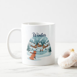 Café Caneca de Cerâmica Raposa de Inverno (330ml)