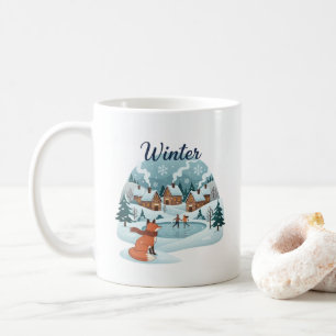 Café Caneca de Cerâmica Raposa de Inverno (330ml)