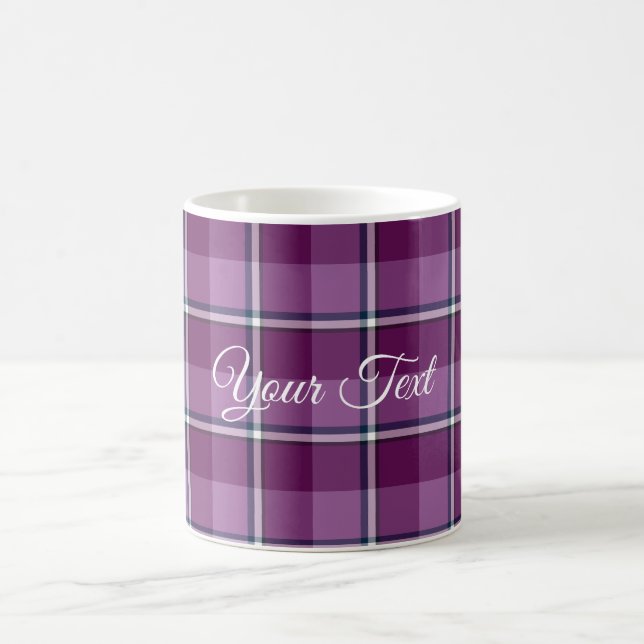Café Caneca de Cerâmica Roxa e Xadrez Rosa na Moda (Centro)