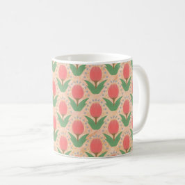 Café Caneca de Cerâmica Tulipas Alegres