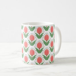 Café Caneca de Cerâmica Tulipas Alegres