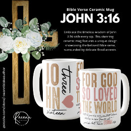Café Caneca de Cerâmica Versículo Bíblico João 3:16