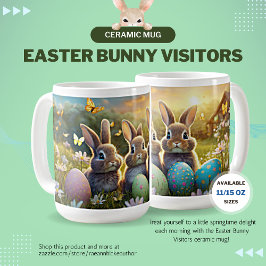 Café Caneca de Cerâmica Visitantes do Coelho de Páscoa