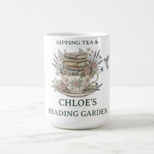Café Caneca de Chá com Nome Personalizado Botânico Vint