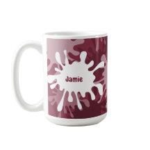 Caneca de Chá com Pintura Vermelha Abstrata na Mod