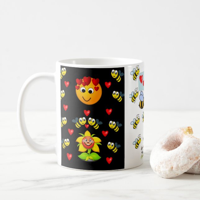Café caneca de chá de abelha (Com Donut)