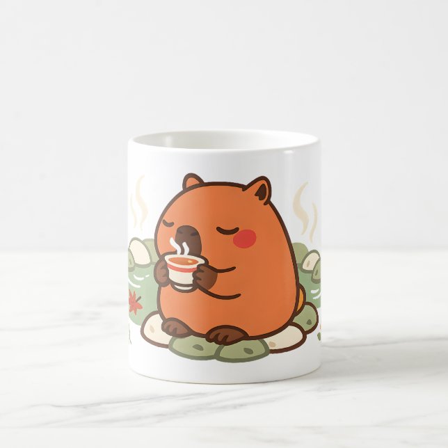 Café Caneca de Chá do Capivara Fofo no Onsen (Centro)