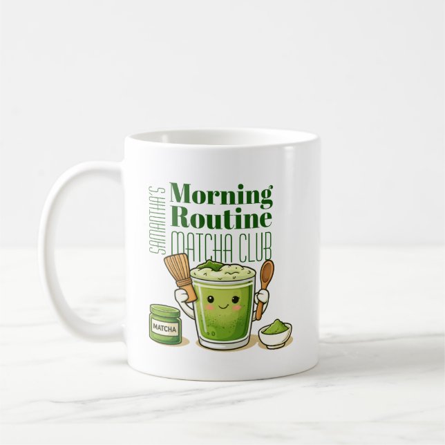 Café Caneca de Chá Personalizada Clube de Matcha da Rot (Esquerda)