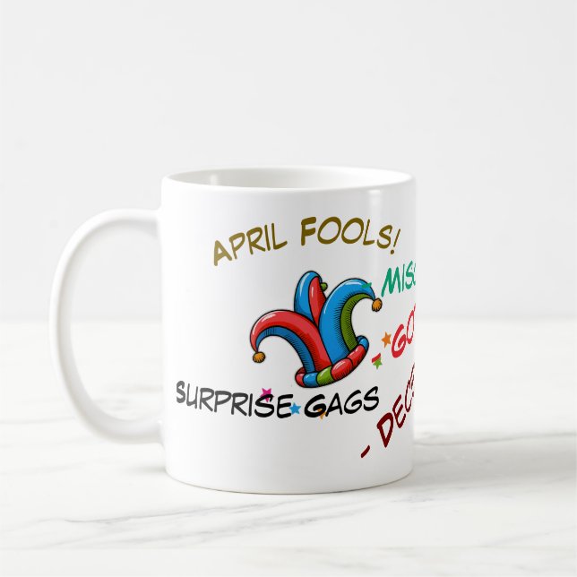 Café Caneca de Chapéu de Bobo do Dia da Mentira, Caneca (Esquerda)