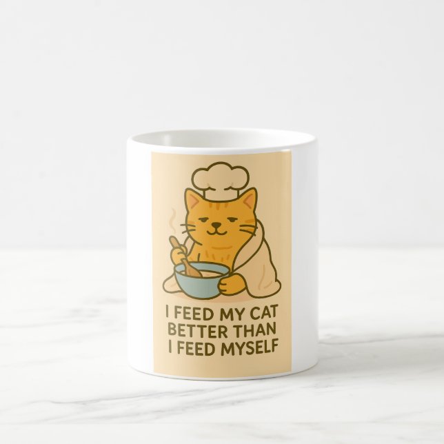 Café Caneca de Chef de Gato Engraçado (Centro)