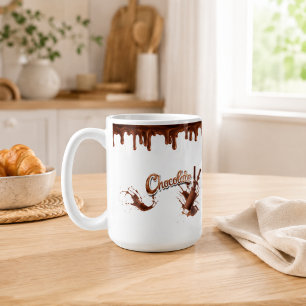 Café Caneca de Chocolate Espelhado para Amantes de Choc