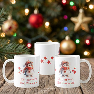Café Caneca de chocolate quente vermelha com nome de Na