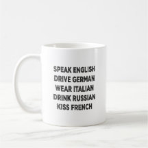 Caneca de Citação de Estilo de Vida Alemão Fale In