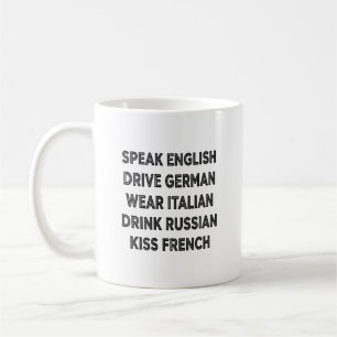 Café Caneca de Citação de Estilo de Vida Alemão Fale In