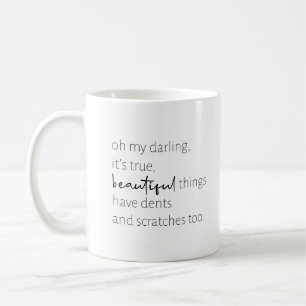 Café Caneca de Citação Inspiradora   Preto e Branco 