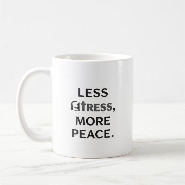Café Caneca de Citação Motivacional Mínima Stress Mais  (Esquerda)
