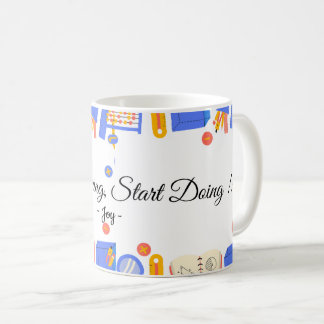 Café Caneca de Citação Pare de Sonhar, Comece a Fazer -