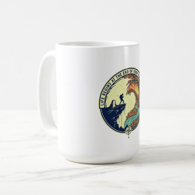 Café Caneca de Citação “Sua Dose Diária de Motivação” (Frente Esquerda)