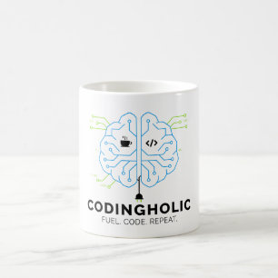Café Caneca de Codificação Tech Brain para Programadore