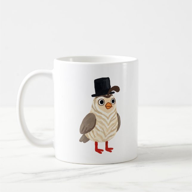 Café Caneca de Codorna Fofa com Listras de Zebra (Esquerda)