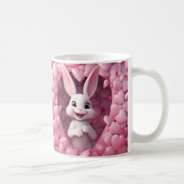 Café Caneca de Coelho do Dia dos Namorados Fofa  | Cane (Direita)
