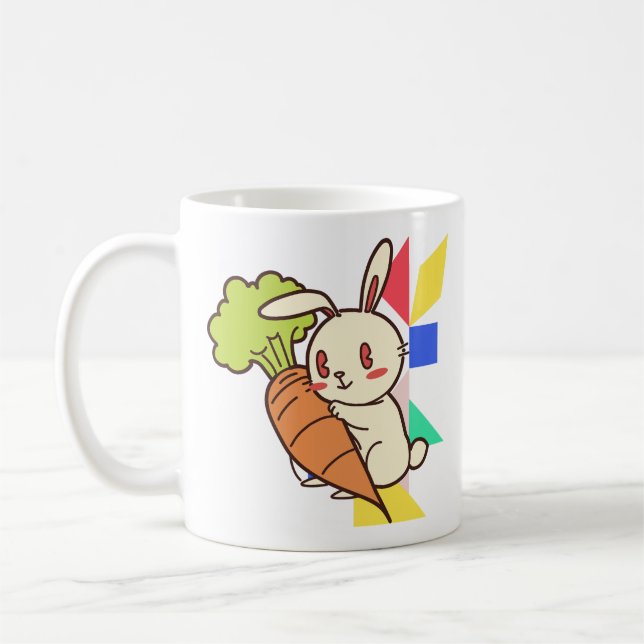 Café Caneca de Coelho Fofo com Cenoura (Esquerda)