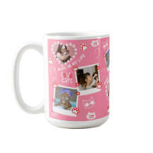 Caneca de colagem de foto de gato de estimação per