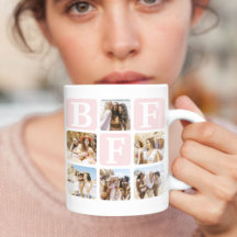 Caneca de Colagem de Fotos de Amizade BFF
