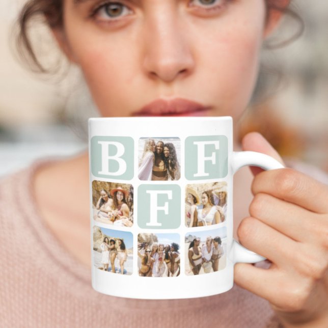 Café Caneca de Colagem de Fotos de Amizade BFF (Criador carregado)
