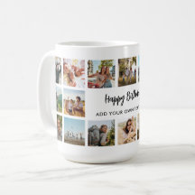 Caneca de Colagem de Fotos de Aniversário Personal
