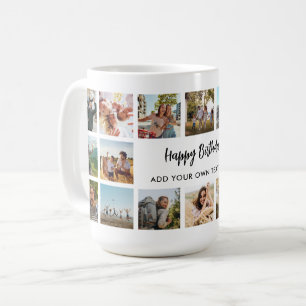 Café Caneca de Colagem de Fotos de Aniversário Personal