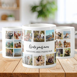 Café Caneca de Colagem de Fotos Personalizadas Com Text