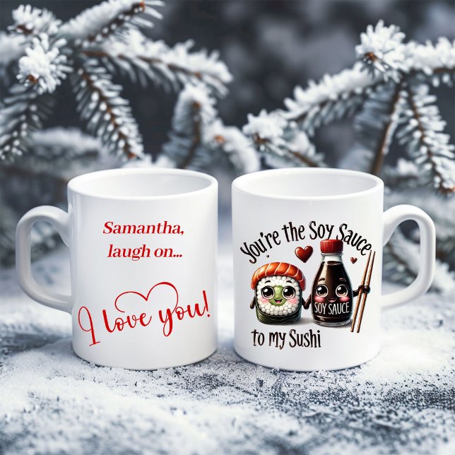 Café Caneca de comida engraçada com nome personalizado  (Funny Food Mug Custom Name Valentine Gift)