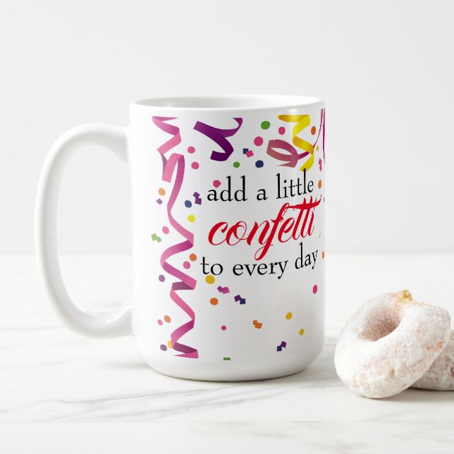 Café Caneca de Confetes Colorida (Com Donut)