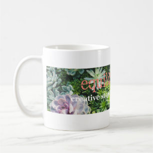 Café caneca de contar histórias em equilíbrio