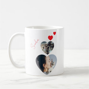 Café Caneca de Coração com Foto e Nome Personalizado pa