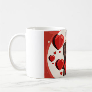 Café Caneca de Coração Romântico do Dia dos Namorados –