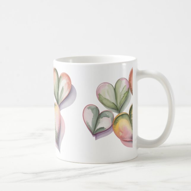 Café Caneca de coração suculento verde (Direita)