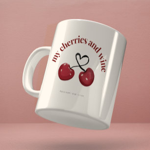 Café Caneca de Coração Vermelha de Cereja com Aquecimen